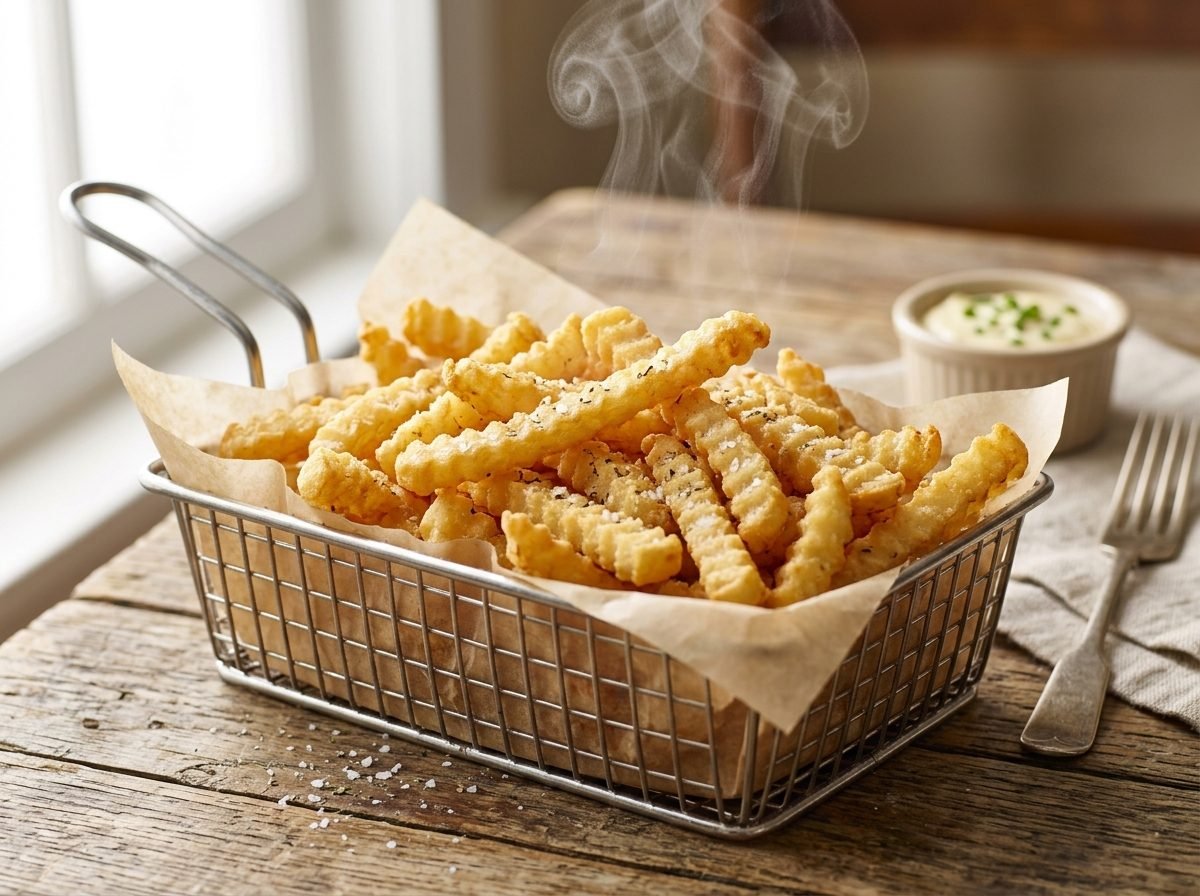 Basket of golden crispy fries