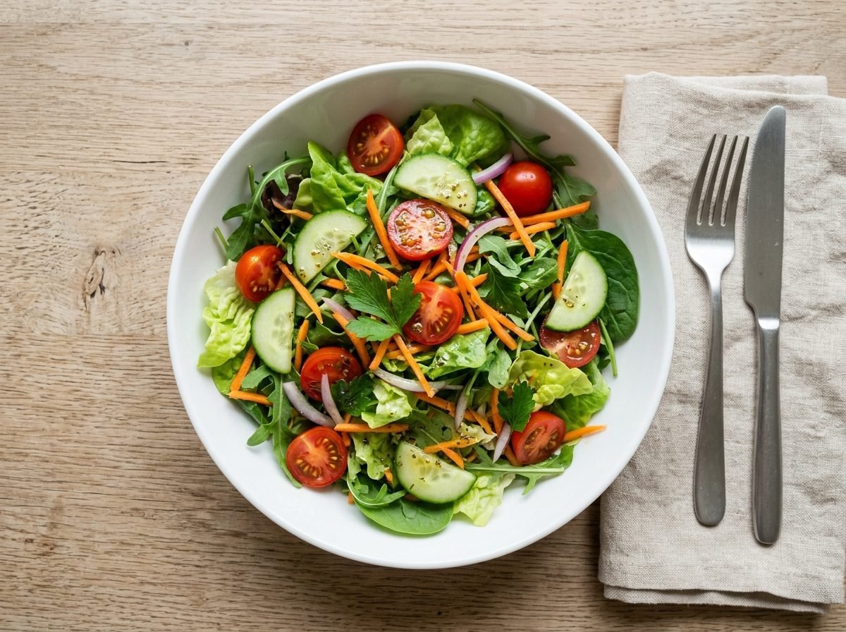 Fresh side salad in a bowl