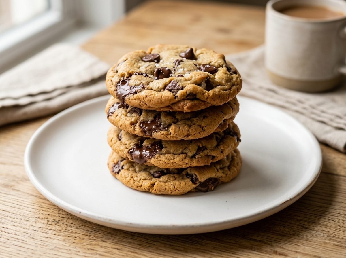 Chocolate chip cookies on a plate